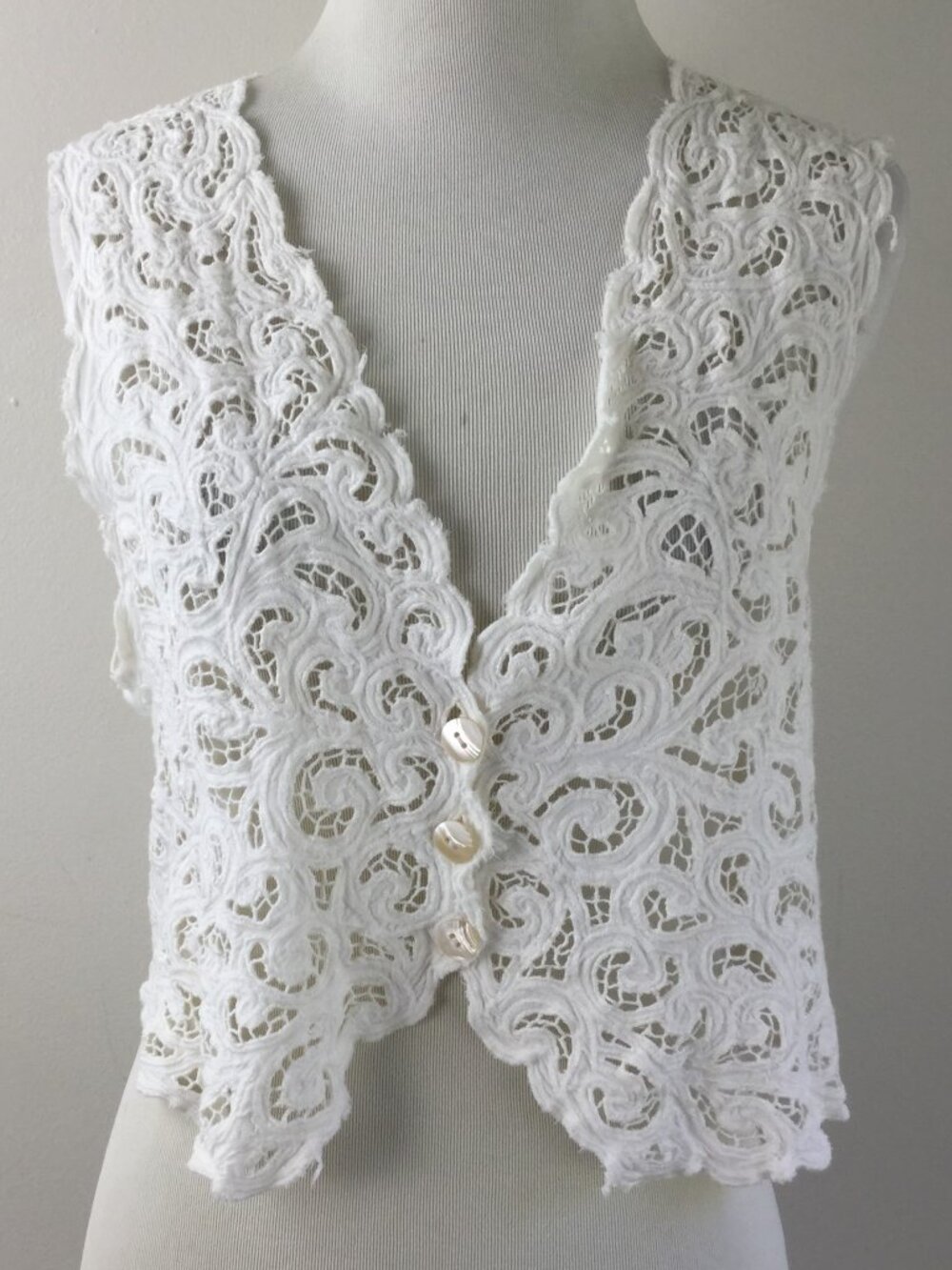 Vintage Red's Threads Ivory Vest s